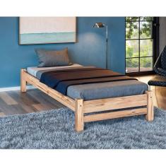 Imagem de Cama de Solteiro Turca Madeira Maciça Sem Pintura