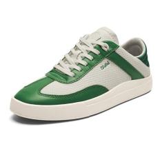 Imagem de OLUKAI Tênis feminino Kilea para uso diário, design clássico com cadarço e palmilha contornada, solado de borracha com ajuste confortável e aderência molhada, durável e com suporte, Branco/bambu, 36