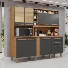 Imagem de Armário Para Cozinha Espelhado 8 Portas 2 Gavetas Antonela - Imop Móve