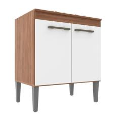 Imagem de Balcão para Cozinha 2 Portas 71cm com Tampo Branco