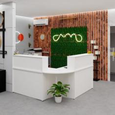 Imagem de Balcão Atendimento De Canto C/ Gaveteiro Recepção 1200X600 Netmobil