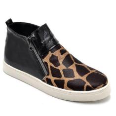 Imagem de Tênis Casual Feminino Cano Médio Animal Print Onça Conforto - Rubim Ca