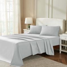 Imagem de Superior Jogo de lençol de cama de algodão egípcio 850 fios, 1 lençol elástico com bolso profundo, 1 lençol de cima, 2 fronhas, lençóis macios diários, luxuoso, coleção doméstica, California King,