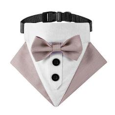 Imagem de Bandana de gravata borboleta para cães, coleira de smoking formal ajustável com gravata borboleta para meninos e cães, festa de aniversário