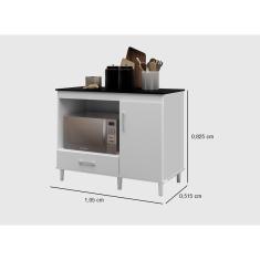 Imagem de Balcão Gabinete Suporte Microondas Porta e Gaveta Classic