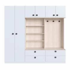 Imagem de Guarda Roupas Modulado com 3 peças FREE Be mobiliário - Branco TX com Nature