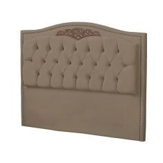 Imagem de Cabeceira Casal Estofada Para Cama Box Ayla Veludo Cor Capuccino