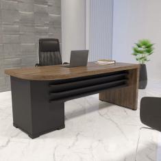 Imagem de Mesa para Escritório 4 Gavetas Tamburato Artany Charuto/Preto