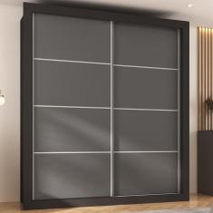 Imagem de Guarda-roupas Casal 2 Portas De Correr 4 Gavetas Chicago Multimóveis Mp4315 Grafite Grafite