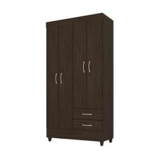 Imagem de Guarda Roupa Roupeiro 4 Portas Júpiter Ébano - Bela Móveis - Demóbile