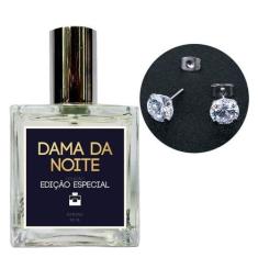 Imagem de Perfume Feminino Dama da Noite + Brinco Prata Ponto Luz 6mm - Essência