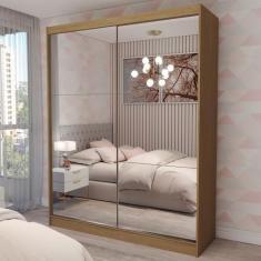 Imagem de Guarda-Roupa Solteiro Swift 2 Portas 2 Gavetas Espelhado Cinamomo - Pa