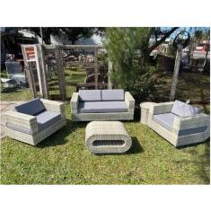 Imagem de Conjunto de Sofá U Vazado em Corda Náutica Taipa - 1 Sofá 2L + 2 Poltr