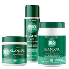 Imagem de Kit Sh + Máscara + Creme Pentear 1kg Biovegetais UTI Glamour - Trihair