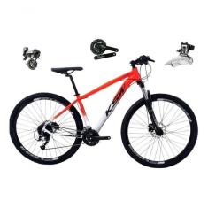 Imagem de Bicicleta Aro 29 Ksw Xlt Shimano Altus 24v Freio Disco Hidráulico Garfo Trava - Laranja/branco Tam.17