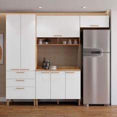 Imagem de Cozinha Compacta Bartira Veneza com 7 Portas, 3 Gavetas e 5 Prateleiras - 250,8cm de largura