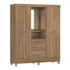 Imagem de Guarda Roupa Capelinha Lord 4 Portas Amêndola Com Espelho - Demóbile