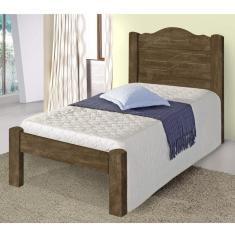 Imagem de Cama Thalia Solteiro 0,88cm Castanho com Colchão- Cambel