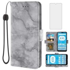 Imagem de Asuwish Capa de telefone para ANS Artia ACK2326 com protetor de tela de vidro temperado e capa carteira de mármore flip porta-cartão suporte suporte de couro acessórios para celular ACK 2326 mulheres