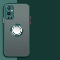 Imagem de Capa de telefone com suporte de anel magnético para carro para OnePlus ACE 10T 10R 9R 8T 7T 7 8 9 10 Pro TPU macio pára-choque capa traseira de plástico fosco, verde escuro, para OnePlus 9 Pro