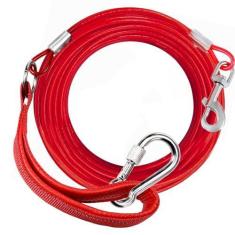 Imagem de Coleira longa para cães à prova de mastigar, cabo de amarração para cães resistente 10/20/30/15 metros com mosquetão, guia para cães para quintal para cães de porte médio e grande, correia longa durável com alça acolchoada para adestramento de caminhada