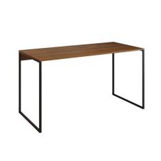 Imagem de Mesa Para Escritório Industrial Base Ferro Preto Tampo Mdp Amêndoa 120