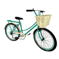 Imagem de Bicicleta Aro 26 retrô tipo ceci cesta grande 6 marchas mary