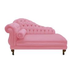 Imagem de Recamier Sofá Direito Larissa 150cm Sala Suede Rosa  Barbie - INCASA D