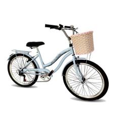 Imagem de Bicicleta aro 24 menina retrô vintage 6 marchas azlbbclaro - Maria Cla