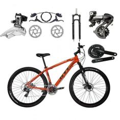 Imagem de Bicicleta Aro 29 Gti Roma Câmbios Shimano Altus 24v K7 Freios Hidráulicos Garfo Trava - Laranja Tam.21