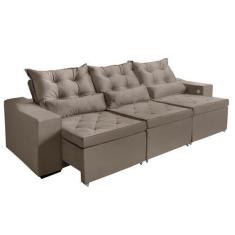 Imagem de Sofá  3 Lugares Opala 2,10 Metros Castor Retrátil Reclinável Tecnologi