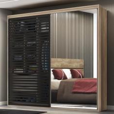 Imagem de Guarda Roupa Ripped 2 Portas Carvalho com Espelho - Espresso Móveis