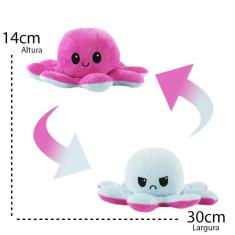 Imagem de Polvo Reversível Humor Grande Tiktok Pelúcia Pink E Azul