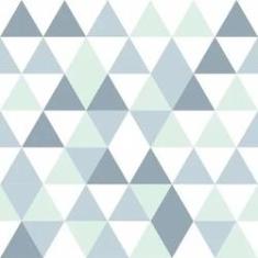 Imagem de Papel de Parede Adesivo Triângulos Verde 25669 Rolo 0,58x3M