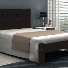 Imagem de Cama Queen Size Lisboa de Madeira Maciça Angelim Tabaco