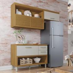 Imagem de Cozinha Modulada 2 Peças Ripado Princesa Nesher 100% mdf