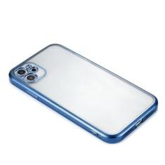 Imagem de Capa transparente com moldura quadrada revestida de luxo para iPhone 12 11 Pro Max Mini XS XR X 7 8 Plus SE 2 Capa transparente fosca de silicone macio, azul marinho, para iPhone XR