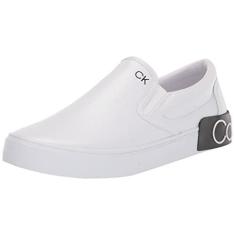 Imagem de Calvin Klein Tênis masculino Ryor, Couro caído branco 143, 39