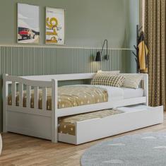 Imagem de Sofá Cama Merk De Madeira Com Cama Auxiliar De Solteiro - Merk Moveis,