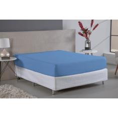 Imagem de Lençol King Size Com Elástico Algodão Percal 180 Fios Para Cama Box - 