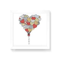 Imagem de Arte Maníacos Quadro Decorativo Balões de Amor - 30x30cm (Moldura em laca )