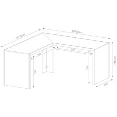 Imagem de Mesa para Escritório em L Angular ME4116 Tecno Mobili Carvalho