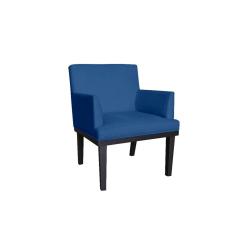 Imagem de Poltrona Decorativa Vitória Suede  Marinho Pés Madeira Mz Decor