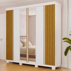 Imagem de Guarda-Roupa Casal Suíça Com Espelho 6 Portas Linhamobília