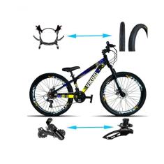 Imagem de Bicicleta Viking Aro 26 Tuffx25/30 Vmaxx Freio Hidráulico 21v Preto Amarelo
