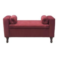 Imagem de Recamier Baú Félix 160cm Suede Bordo - Bandiera Decor
