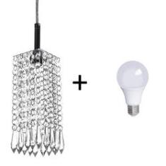 Imagem de Pendente Quadrado Clearcrillic Cristal Acrílico c/ Lampada