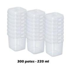 Imagem de Potes Quadrados Bolo No Pote Lacre Plástico 220ml -300 Unid.