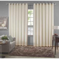 Imagem de Cortina De Varão Voil Pérola 8,00x2,50 Forro Microfibra