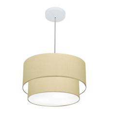 Imagem de Lustre Duplo Cilíndrico Md-4354 45X40cm Bivolt Algodão Crú